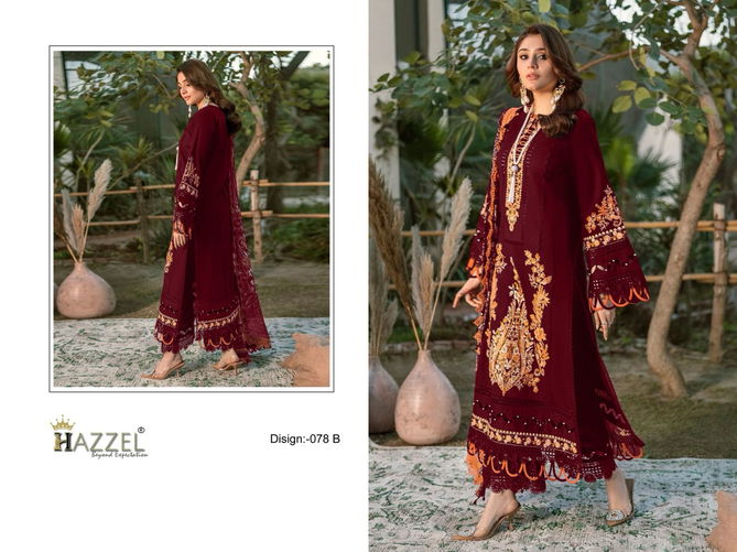 Hazzel 078 A To D Rayon With Cotton Pakistani Suits Wholesale Clothing Suppliers In India
